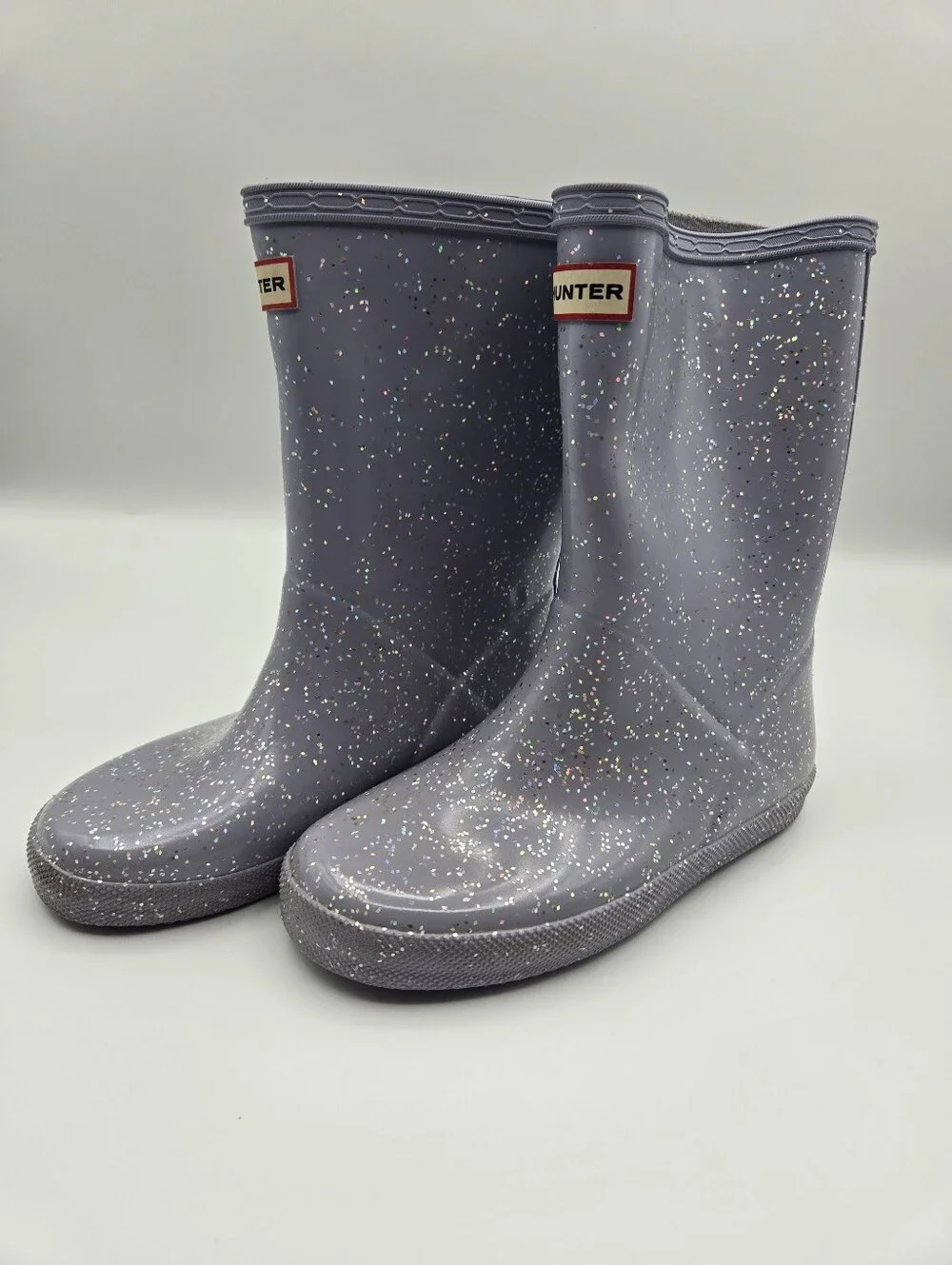 Hunter Lavender Purple Glitter Sparkle Rain Boots Little Girls Size US 1